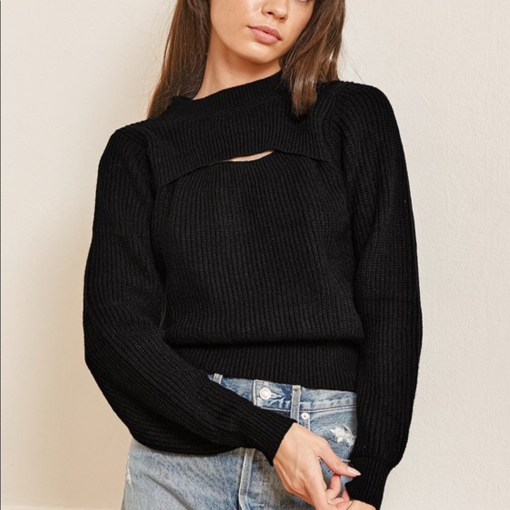 Black cut out sweater